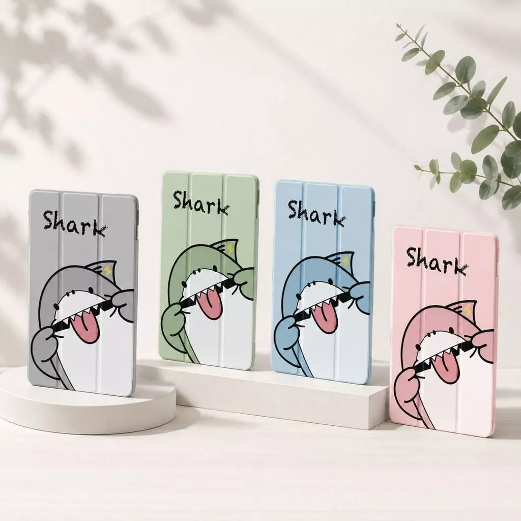 Flip Case iPad Gen 11th 10 Gen 9 8 7 10.2" / Pro 11"/ Mini 1 2 3 4 5 6 7 / Air 4 5 6 10.9" Aesthetic Pattren Baby Shark Cute TriFold Magnetic Stand Anti Scratch - Gambar 4