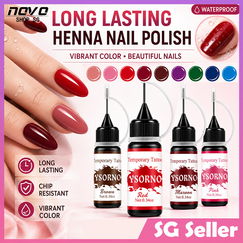 Henna Nail Polish Inai Kuku Long Lasting Waterproof Nail Color Chip ...