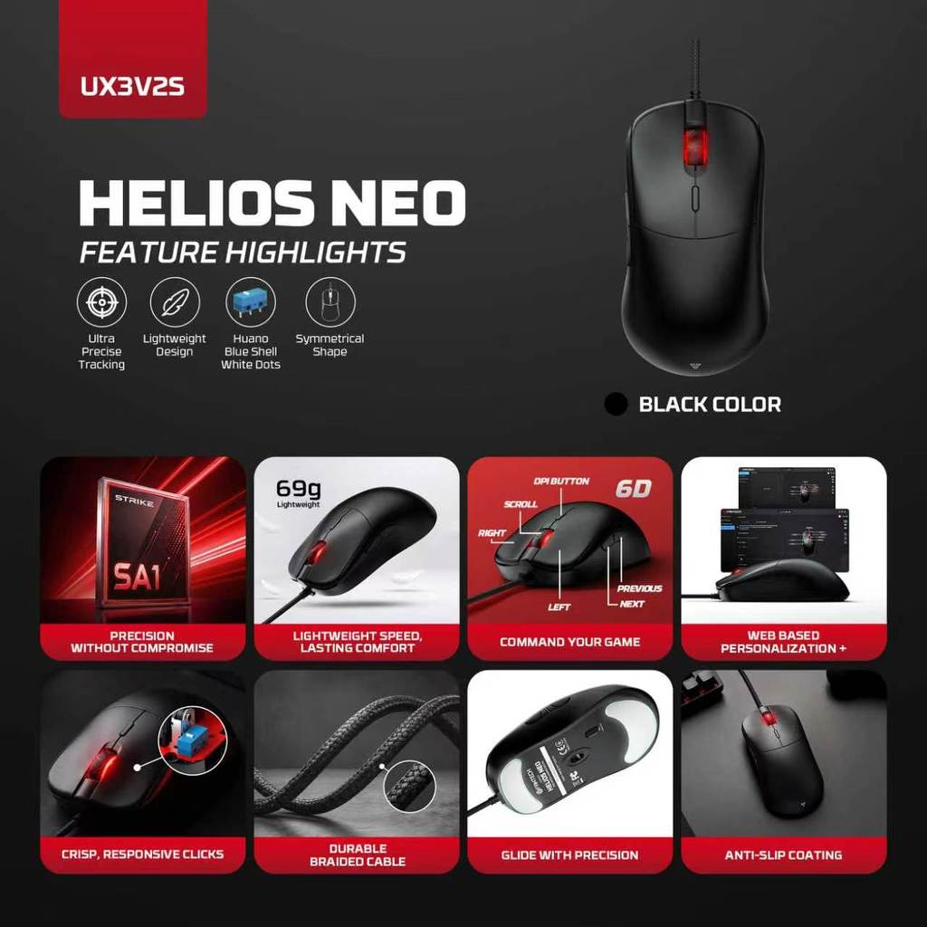 FANTECH UX3V2S / UX3 V2S / UX-3 V2 S Wired Gaming Mouse Lightweight - Gambar 2