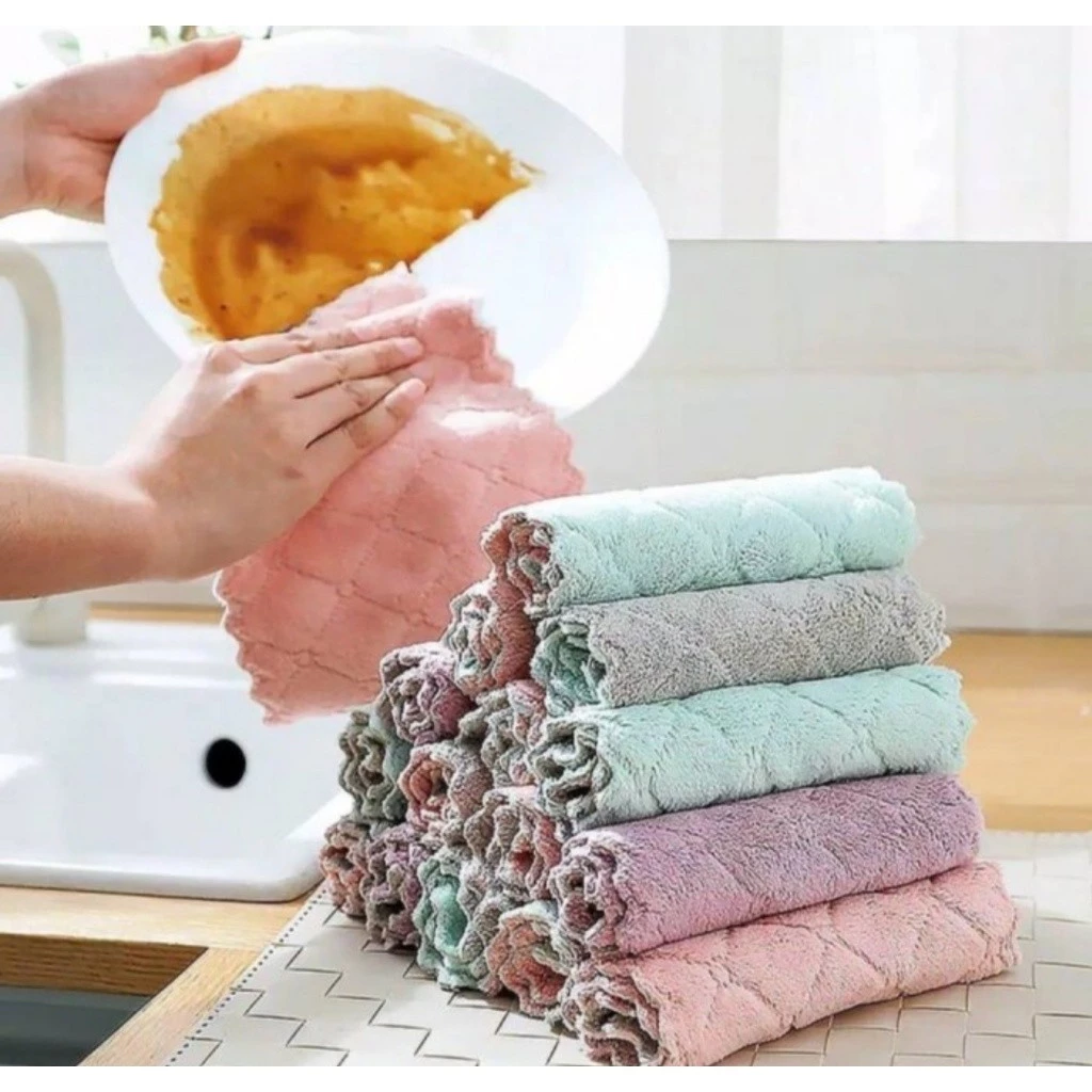 KAIN LAP PIRING MICROFIBER DAPUR ANTI MINYAK SERBAGUNA 14X21 - Gambar 3