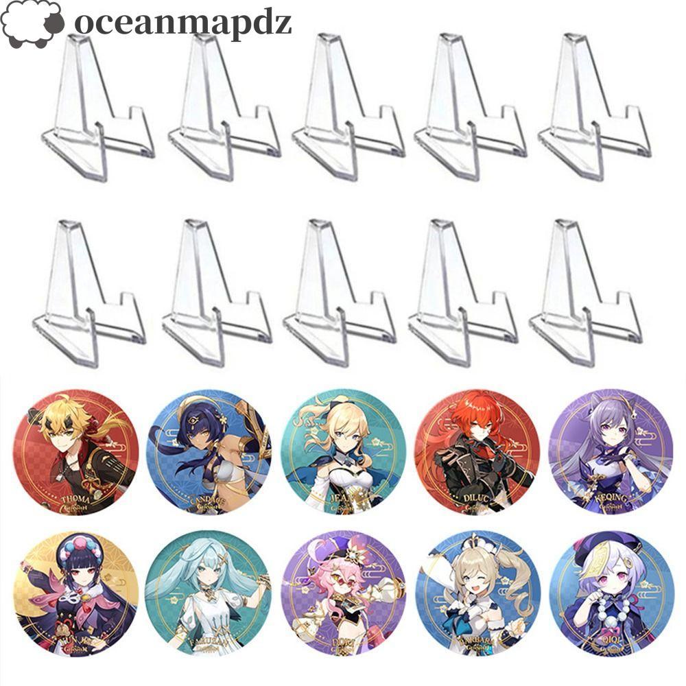 OCEANMAPDZ 10PCS Badge Display Stand Holder, Transparent Mini Coin ...