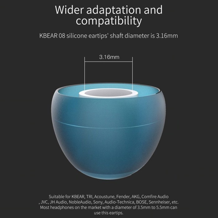 KBEAR 08 Eartips Soft Silicone Upgrade Replacement Karet Earphone All size - Gambar 2