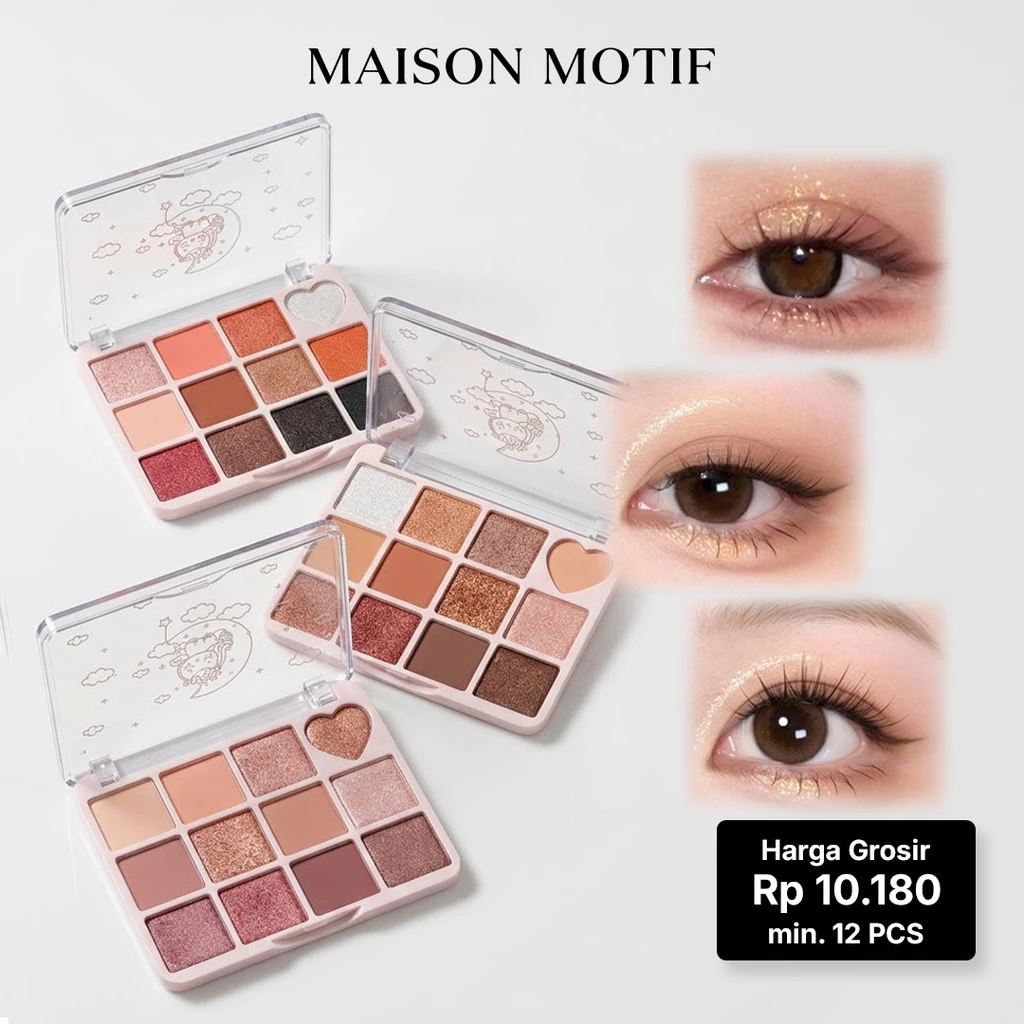 GROSIR 12 Pcs Eyeshadow Palette 12 Warna Matte Pearlescent Shimmer Tahan Lama Pigmented 288 5268