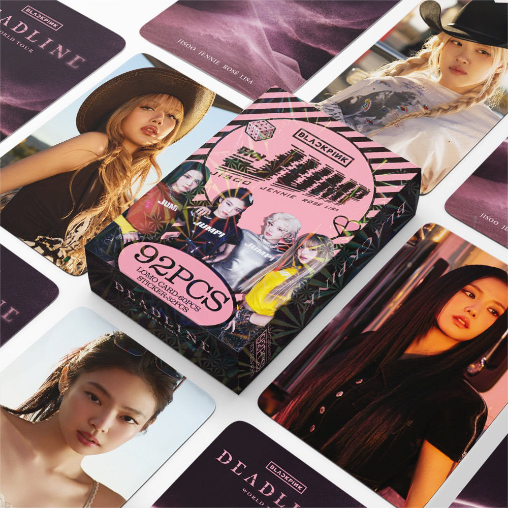 92 sheets BLACKPINK powder ink new Album Jump Photo Cards rose Kim Ji ...