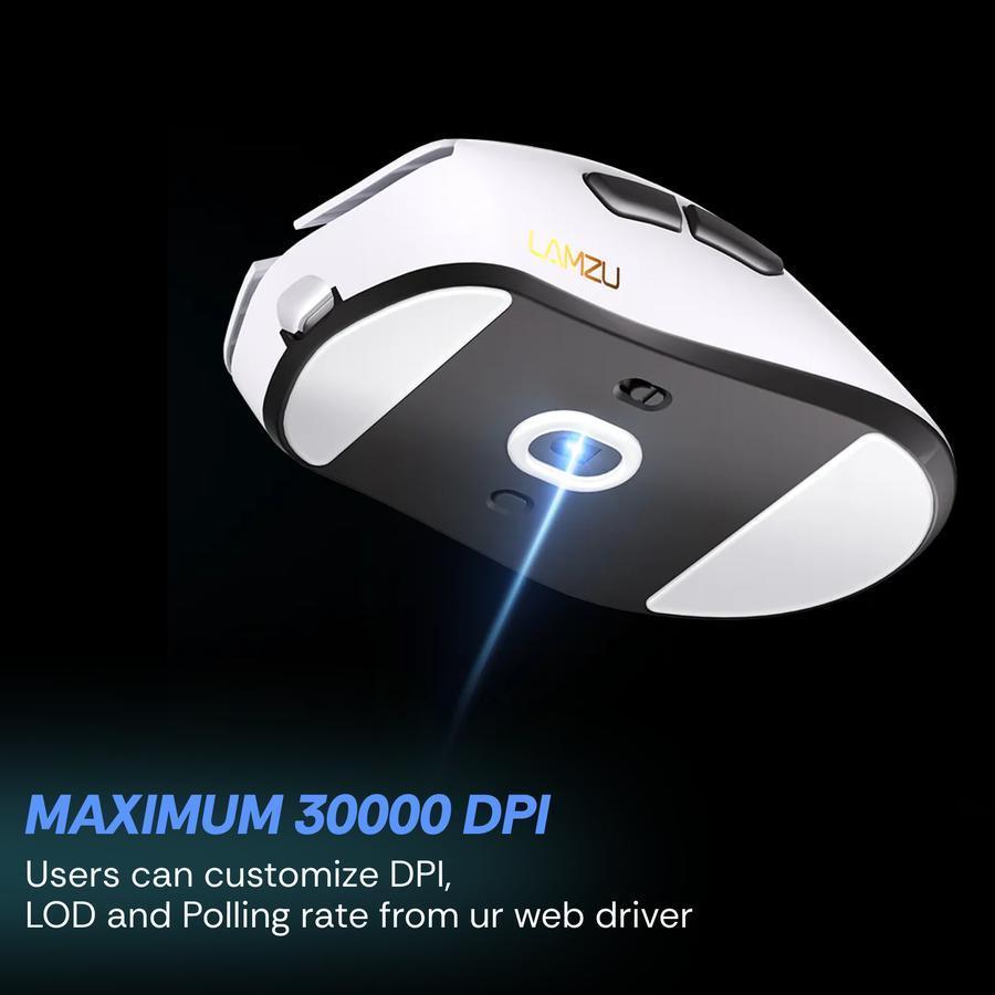 LAMZU Paro Aurora Gaming Mouse Ergonomic PAW3950 Ultra Light Dual Mode - Gambar 3