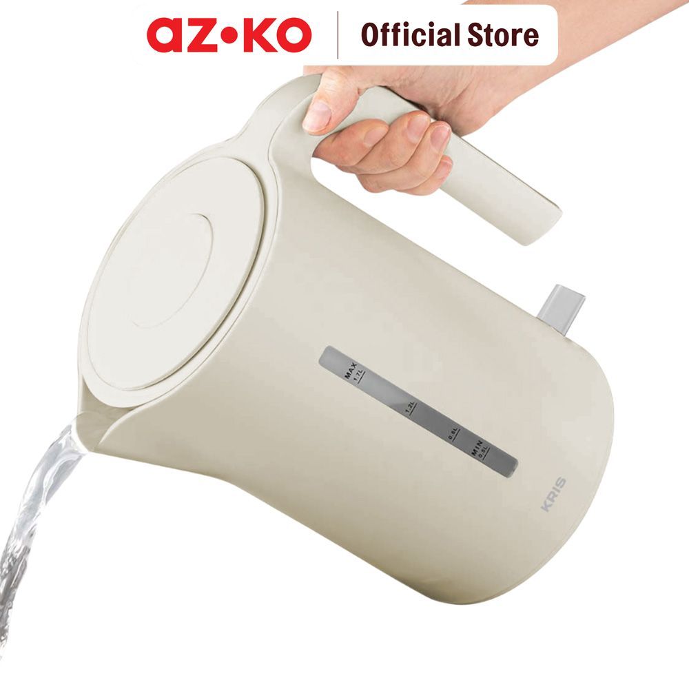 AZKO Kris Teko Listrik Plastik 800 Watt 1.7 Liter - Putih Ketel Listrik Pemanas Air Water Boiler Electric Kettle - Gambar 4