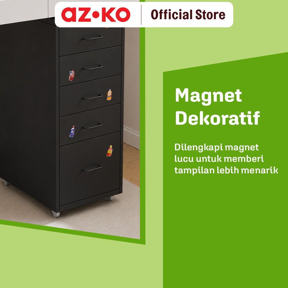 AZKO Stora Studia Laci Penyimpanan 5 Tingkat - Hitam Desk Drawer Organizer Tempat Alat Tulis Mini ge Laci Meja Kerja - Gambar 4