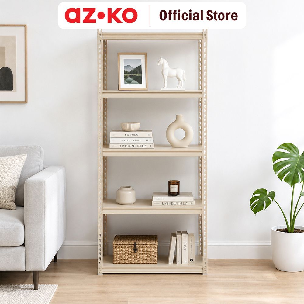 AZKO Tactix Norden Rak Besi 5 Tingkat 80x30.5x175 cm - Krem Tan Shelf Besi Rak Metal Shelving Baja Organizer Besi