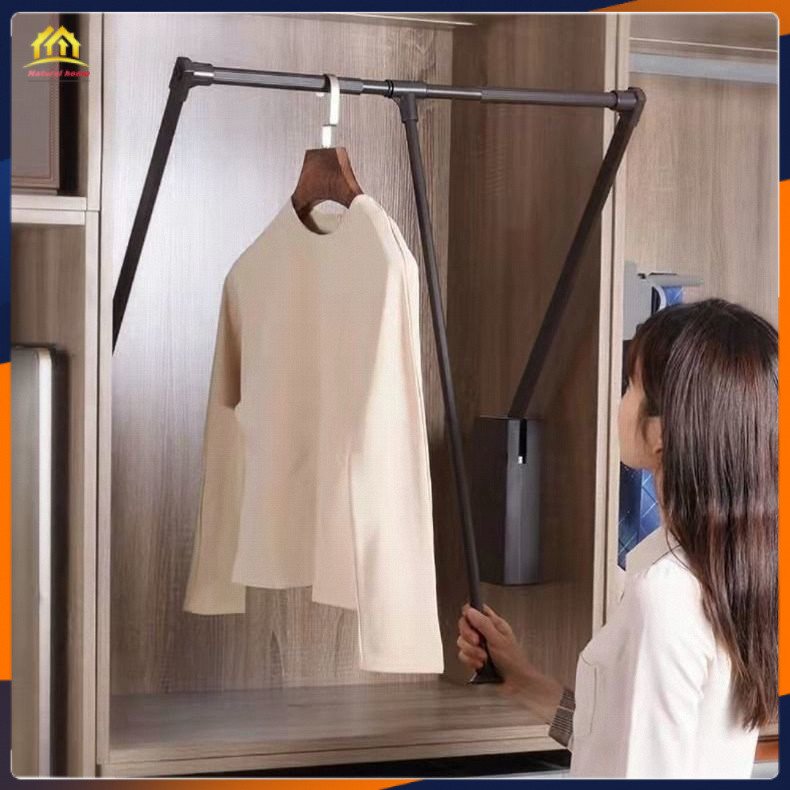 Wardrobe Lifting Clothes Rack Cloakroom Retractable Drop-down ...