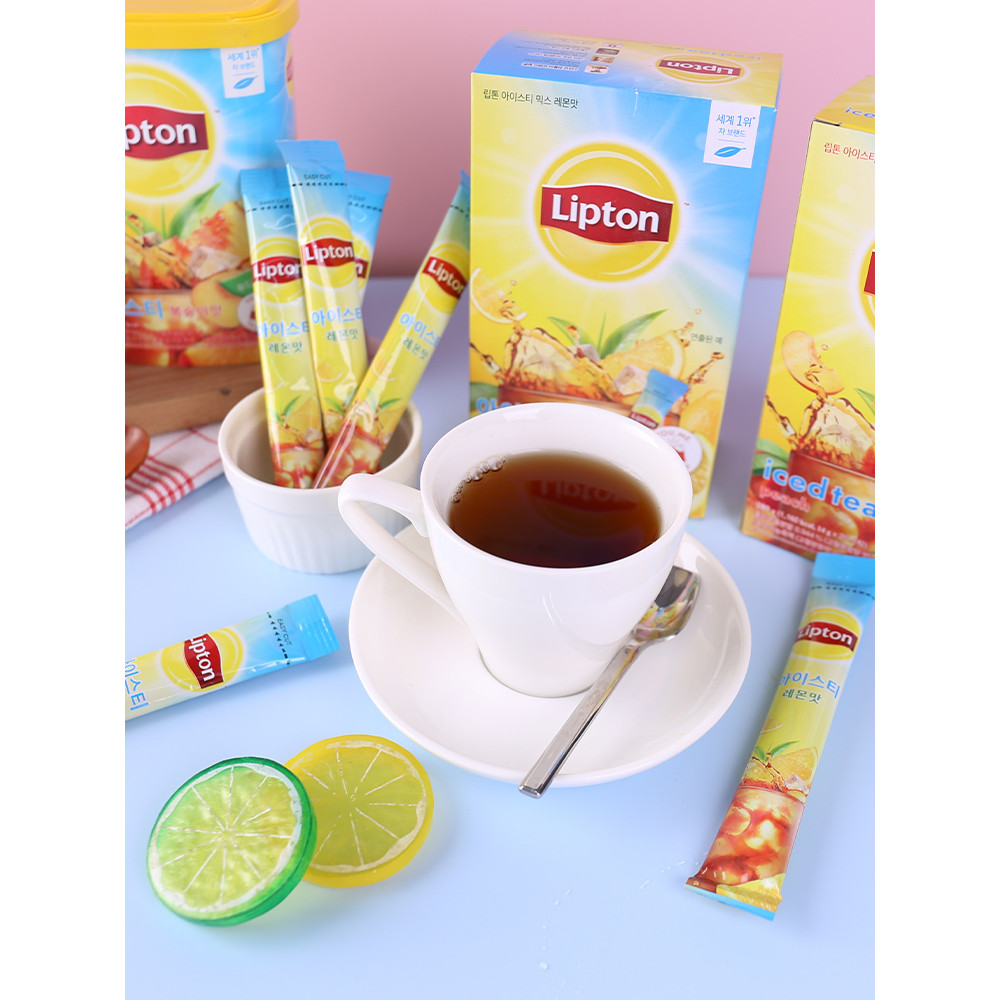 South Korea Imported Lipton Peach Lemon Flavor Iced Black Tea Instant ...
