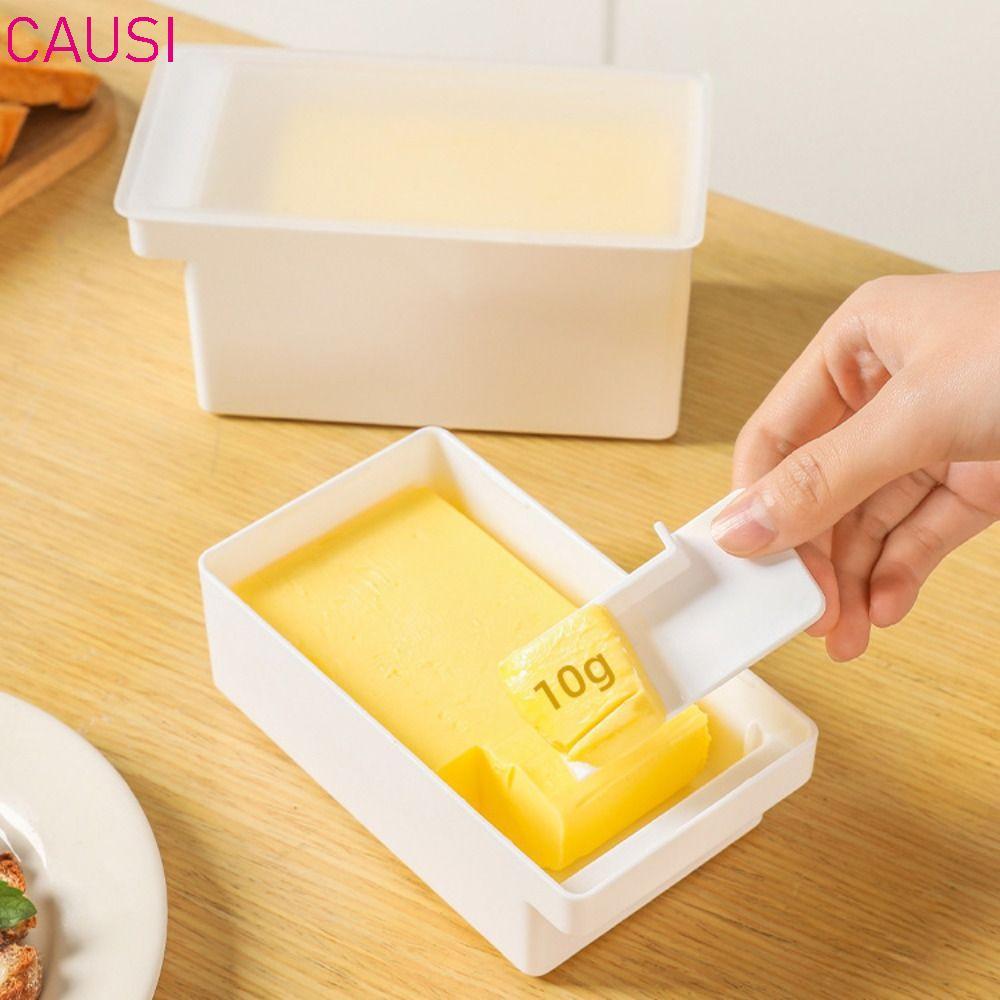 CAUSI Butter Cutter Storage Box, Covered Keeper Butter Container, with ...