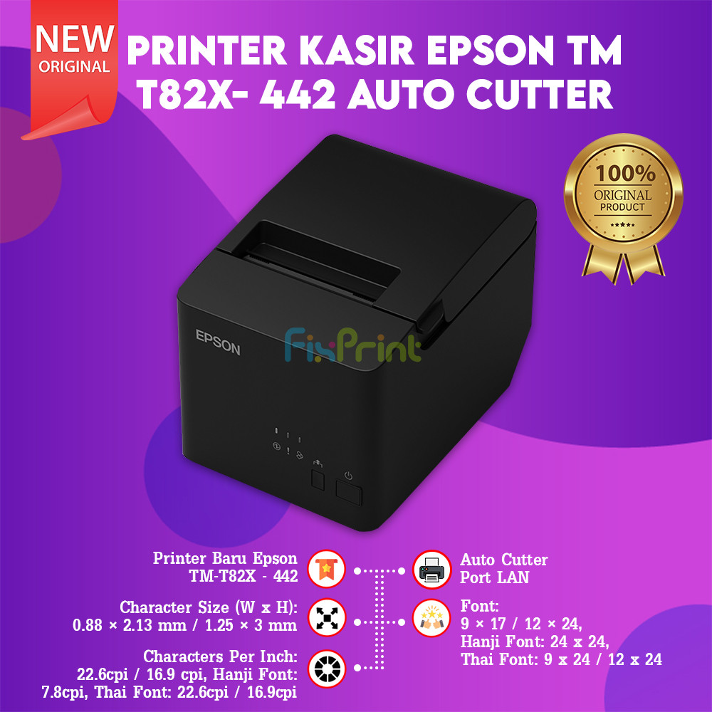 FixPrint - EPSON Printer Kasir Epson TM-T82X TMT82X TMT82XII TM-T82XII T82X II THERMAL Usb/Serial/LAN TM - Gambar 4