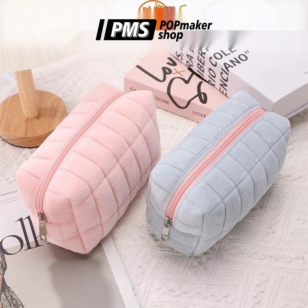POPmaker shop alat tulis multifungsi kotak pensil velvet pastel estetik serbaguna desain cantik untuk sehari hari H746 COD