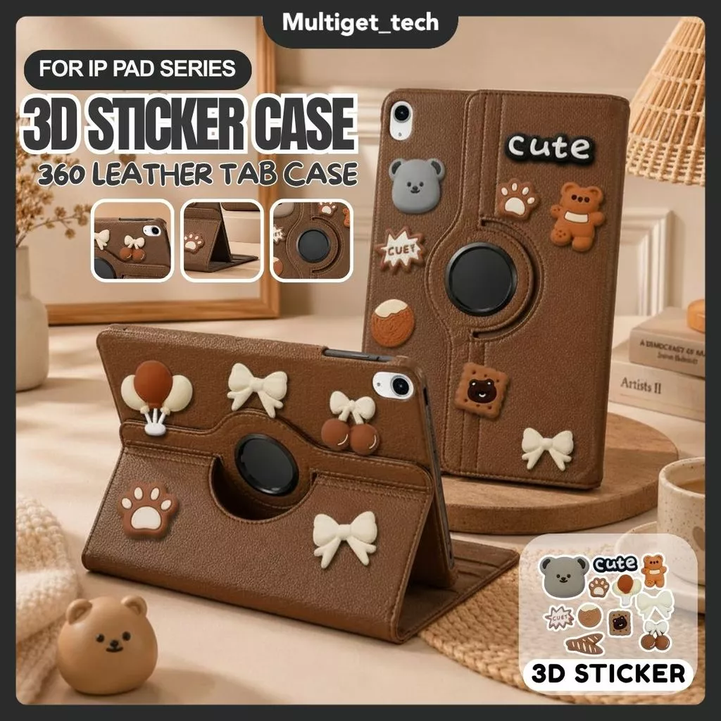 Case Tab iPad 360 Degree Gen 11th Gen 10 10.9" Air 4/5/6 10.9" Pro 11" Cute Koala 3D Sticker Stand Putar
