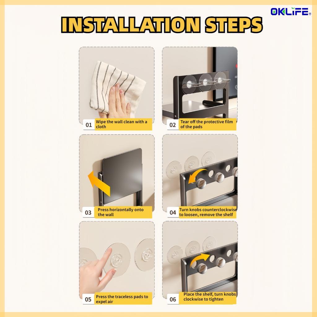 Wall Mount Adhesive Router Projector Shelf Double Layer TV Box Modem Storage Rack Space‑Saving Home Organizer view 7
