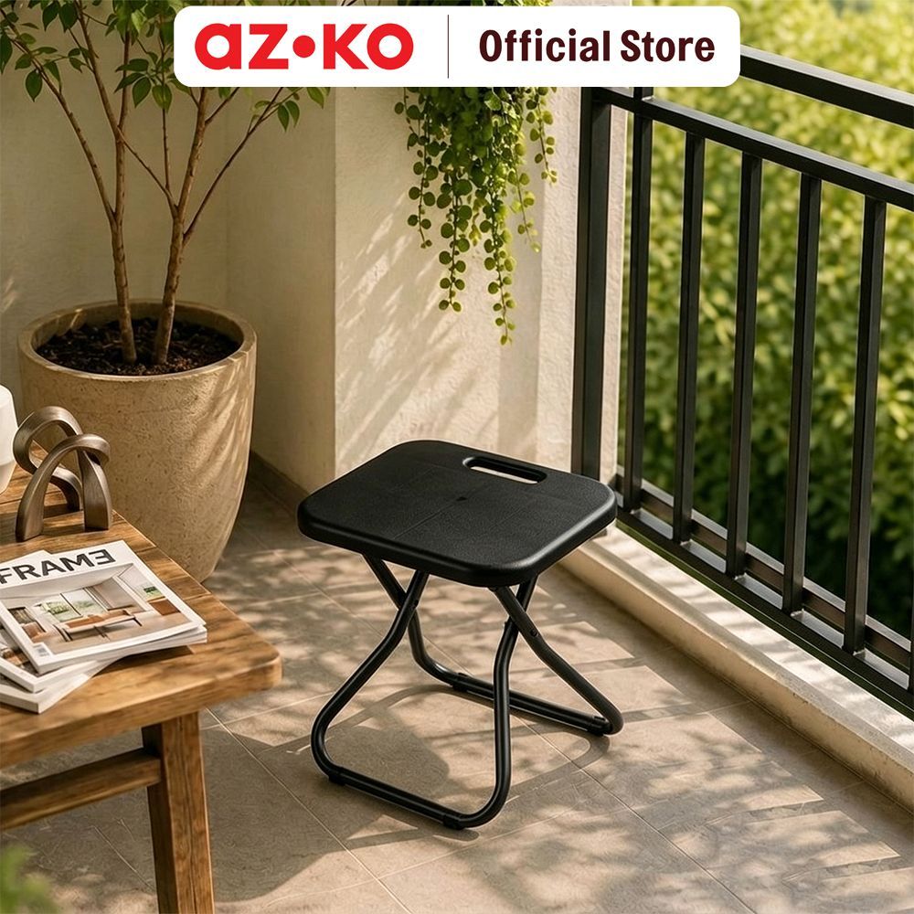 AZKO Soleil Navin Bangku Lipat Low Folding Stool Bangku Kecil Foldable Stool Bangku Portable - Gambar 2