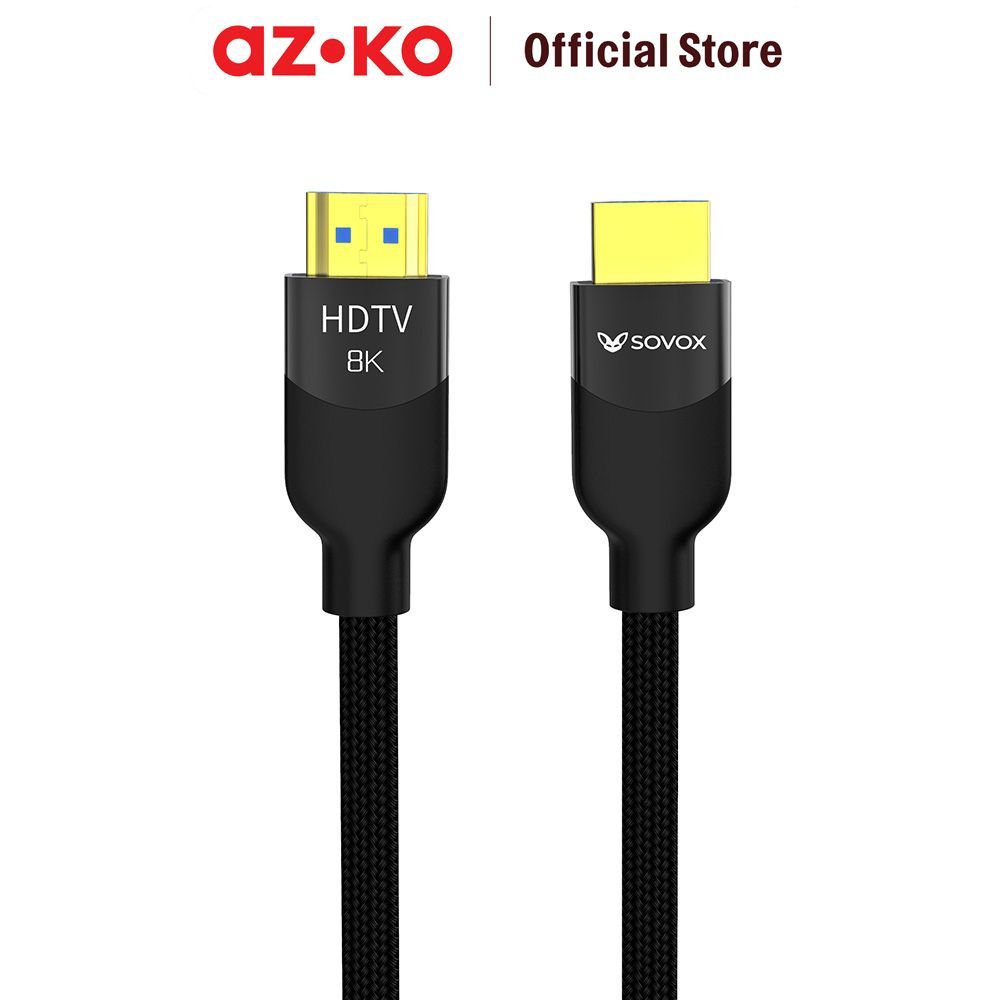 AZKO Sovox Kabel HDMI Premium 8K 2 Meter - Hitam Video Connector Sambungan Monitor Kabel Display Audio Visual