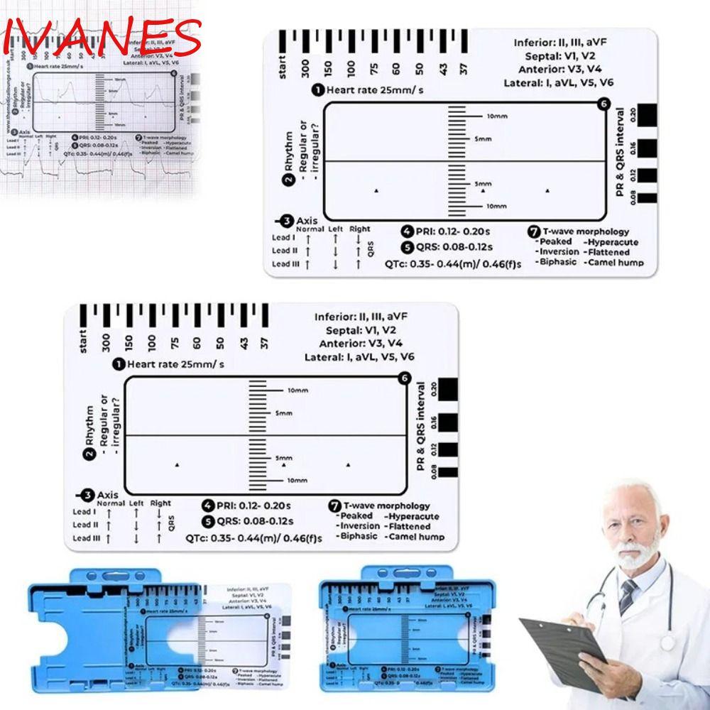 IVANES ECG 7 Step Ruler Card, Interpretation Portable Pocket Ecg/Ekg ...