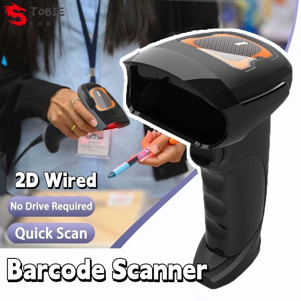TOBIE Handheld Barcode Scanner, USB Wired Omni-directional 2D Barcode ...