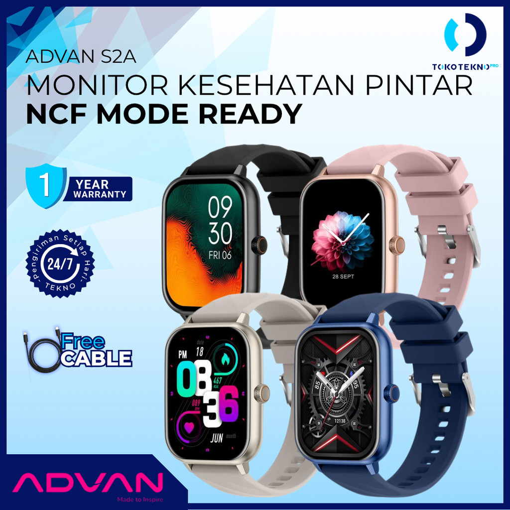 ADVAN S2A / S-2A Smartwatch AMOLED 1.93” NFC Door Access Bluetooth Call IP68 Strava Fitness Watch