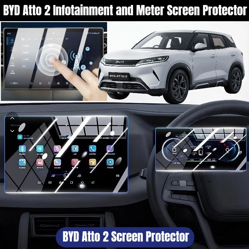 BYD Atto 2 Infotainment and Meter Screen Tempered Glass Screen ...