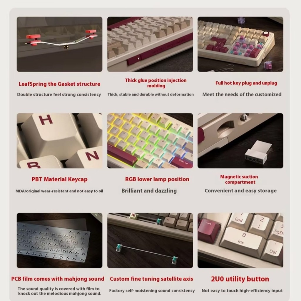 ILovBee / I Lov Bee B98 / B-98 Tri Mode RGB Wireless Full Layout Mechanical Keyboard - Gambar 4