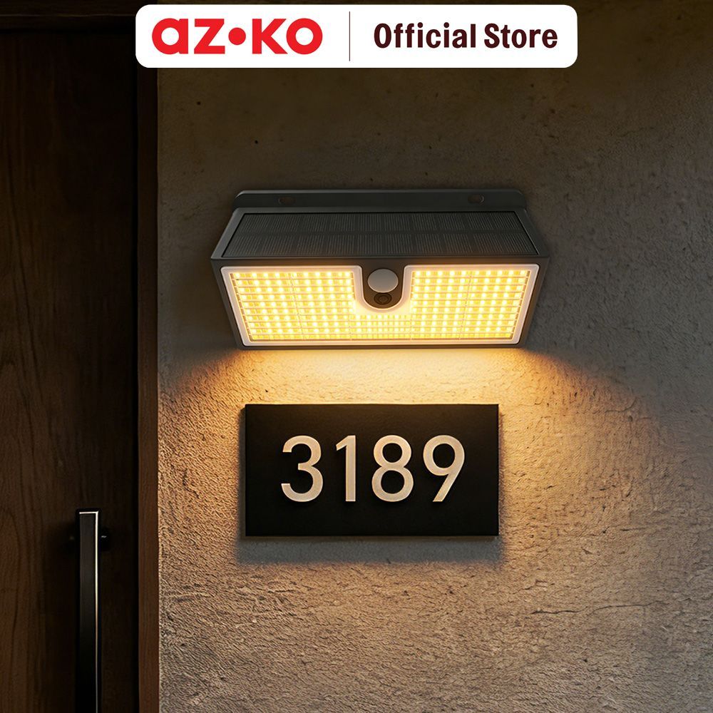 AZKO Krisbow Zura G2 Lampu Dinding Outdoor Solar - Hitam Lampu Tembok Dekorasi Lampu Hias Dinding Lampu Tempel Wall Lamp Wall Light - Gambar 3