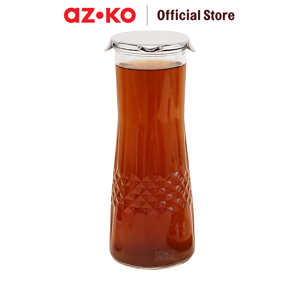 AZKO Culinart Carafe Teko Minuman Kaca Dengan Tutup 1.2 Liter Drinkware Serving Jug Party Beverage Tableware