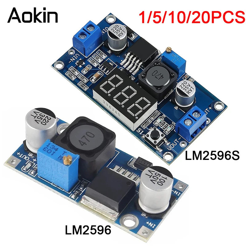 1/5/10/20pcs Adjustable LM2596 LM2596S DC-DC Buck Converter Reduced ...