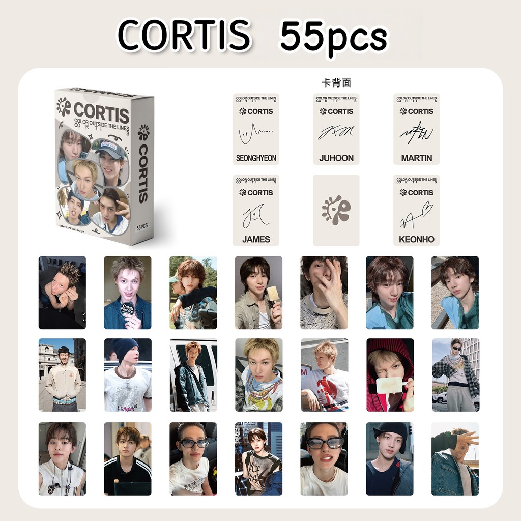 50-55pcs CORTIS JAMES Laser Lomo Cards SHOWCASE COLOR OUTSIDE THE