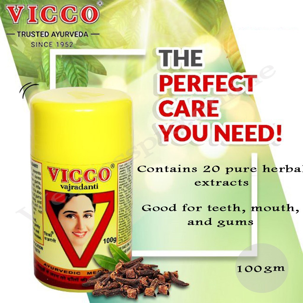 VICCO TOOTH POWDER - 100GM (new) | Shopee Singapore