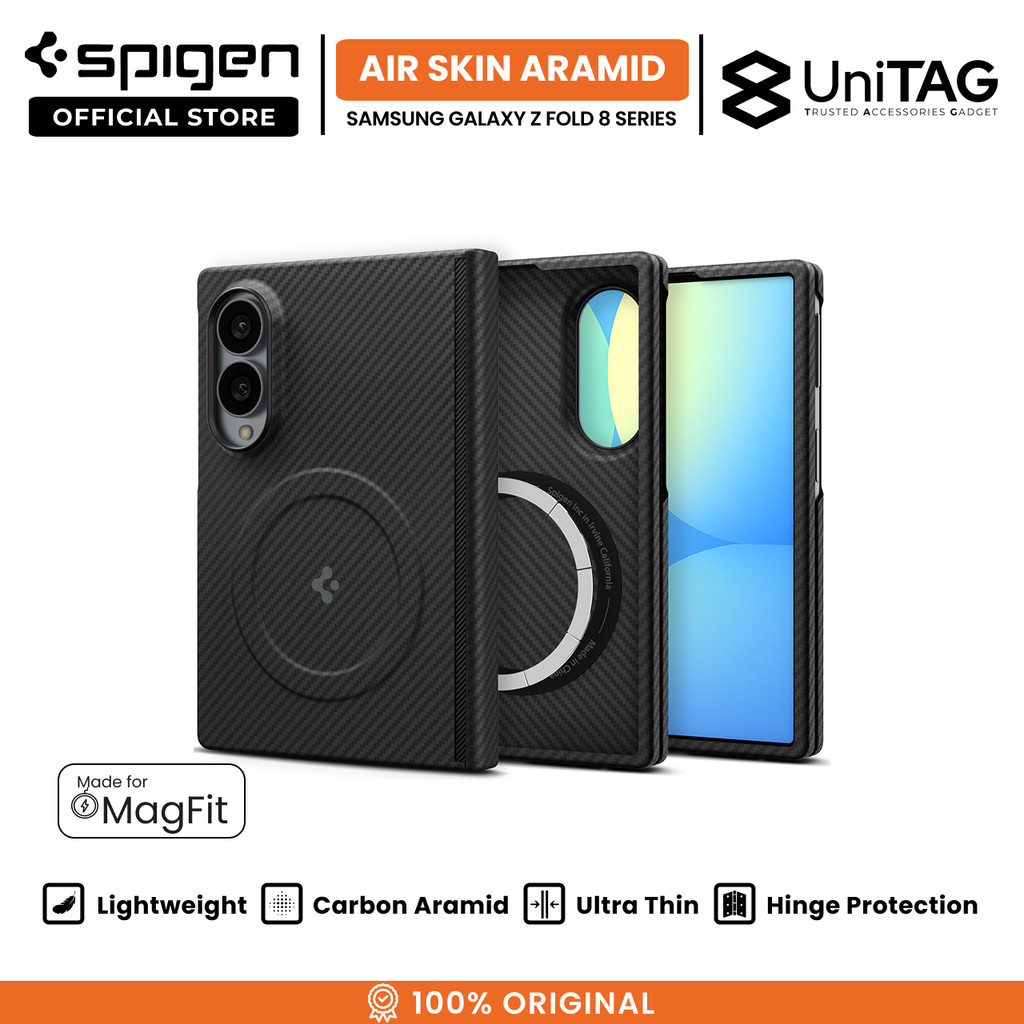 SPIGEN Case for Samsung Galaxy Z Fold 8 Ultra Air Skin Aramid Magfit Ultra Slim Magnetic Carbon Casing - Gambar 2