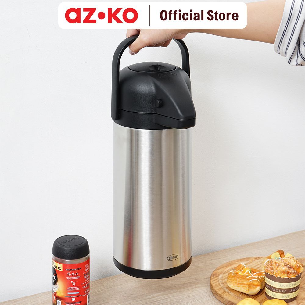AZKO Culinart Termos Vacuum Flask Stainless Steel 3 Liter - Hitam Botol Insulated Termos Air Flask Panas Botol Termos - Gambar 4