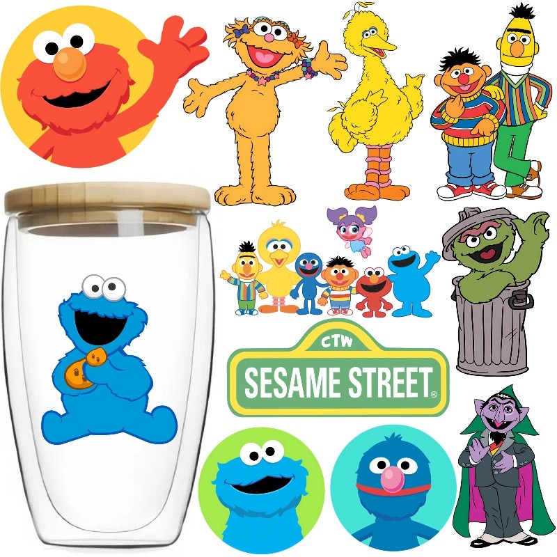 Sesame Street Cold Print Stickers Crystal Adhesive UV Transfer Stickers ...