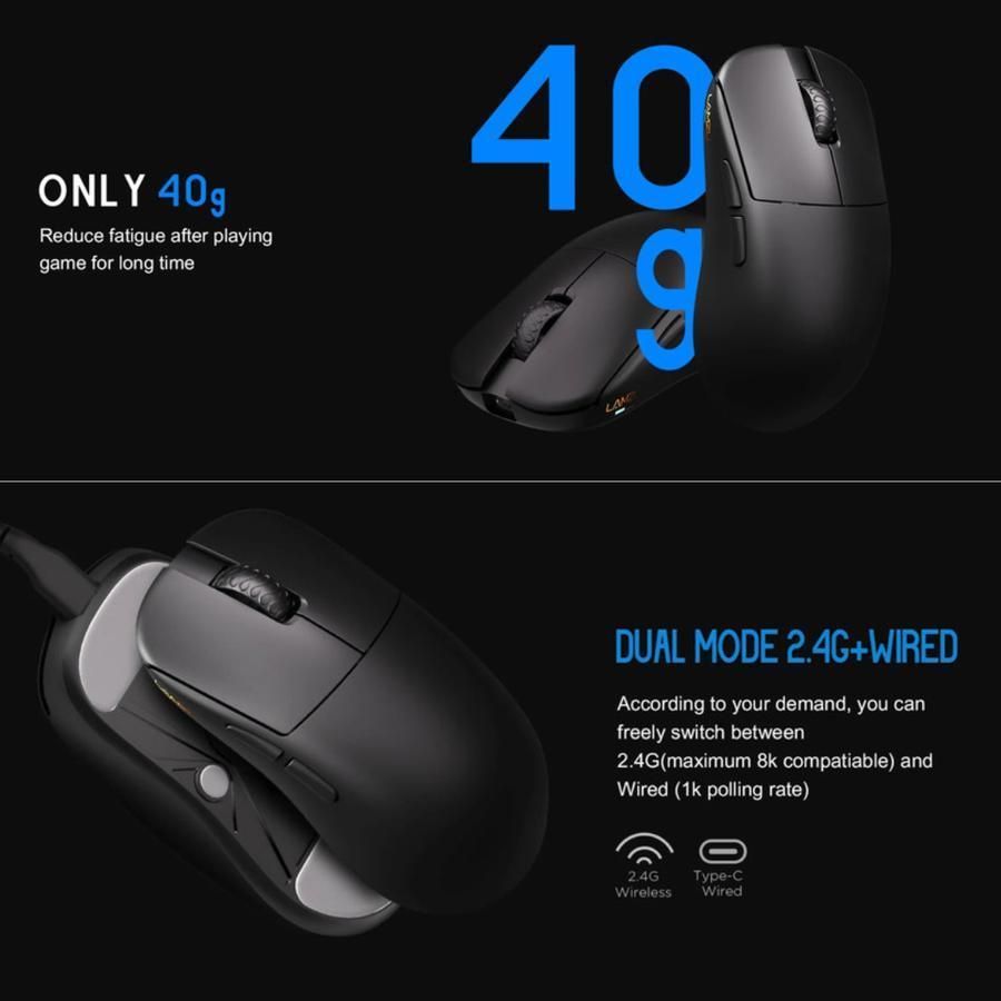 Lamzu Inca With 8K Polling Rate Gaming Mouse Superlight Weight 40 Gram Aurora Technology - Gambar 4