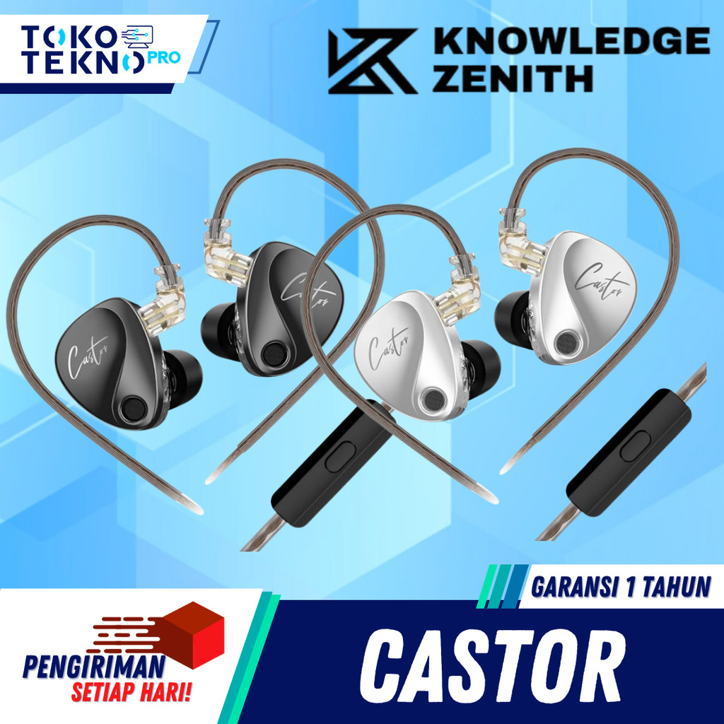 KZ CASTOR Dual Dynamic Driver Metal In Ear Earphone IEM with MIC