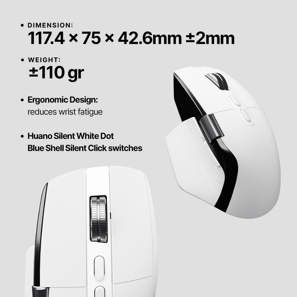 Press Play Airkeys Ergonomic Mouse 3in1 Connection with LED Display M1 - Gambar 2