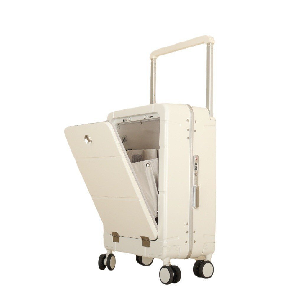 Front-opening suitcase with wide handle and customs lock20Inch Boarding ...