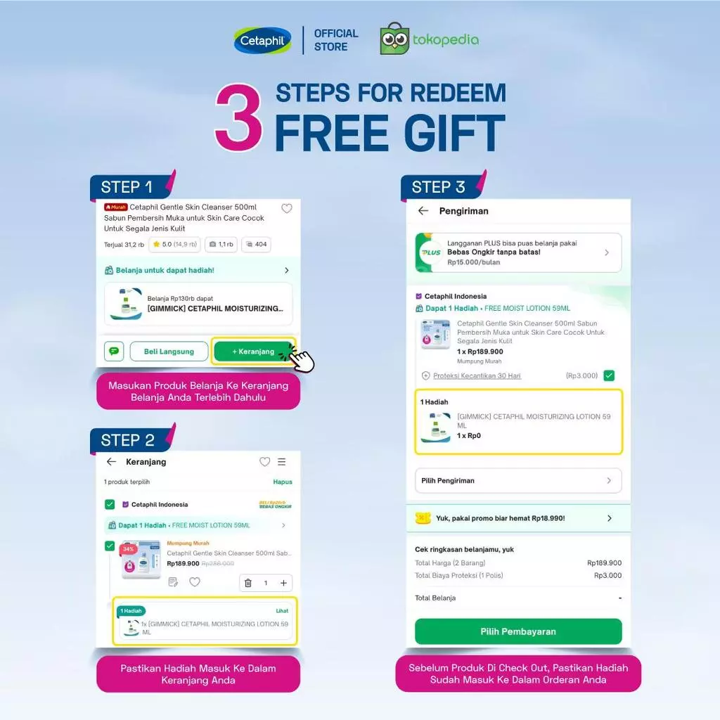 [CETASQUAD] Cetaphil Basic Travel Kit Package - Gambar 3