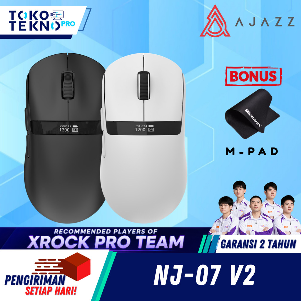 AJAZZ NJ07 / NJ-07 V2 Gaming Mouse 3in1 Connection PAW-3311 LED Digital Display