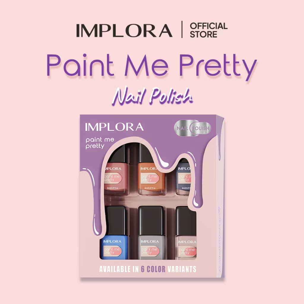 Implora Paint Nail Polish Box isi 6 / Merah Jingga Official - Gambar 4