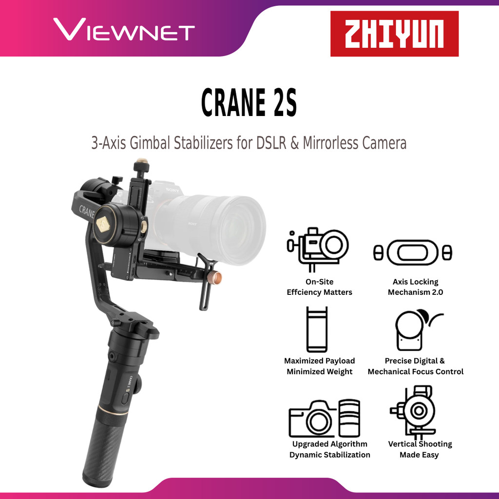 ZHIYUN CRANE 2S 3-AXIS HANDHELD GIMBAL STABILIZERS FOR DSLR AND ...