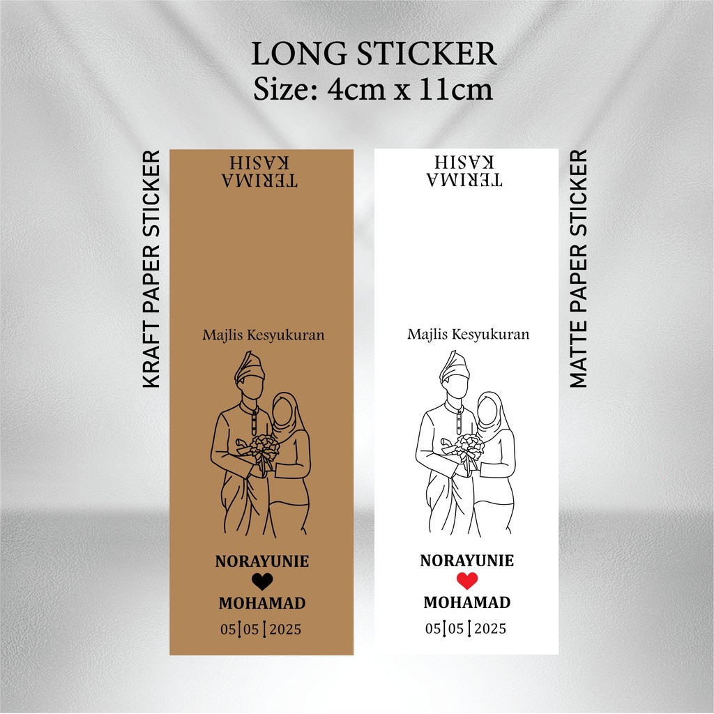100pcs Label Sticker Custome Thank You Wedding Aqiqah Engagement Kahwin ...