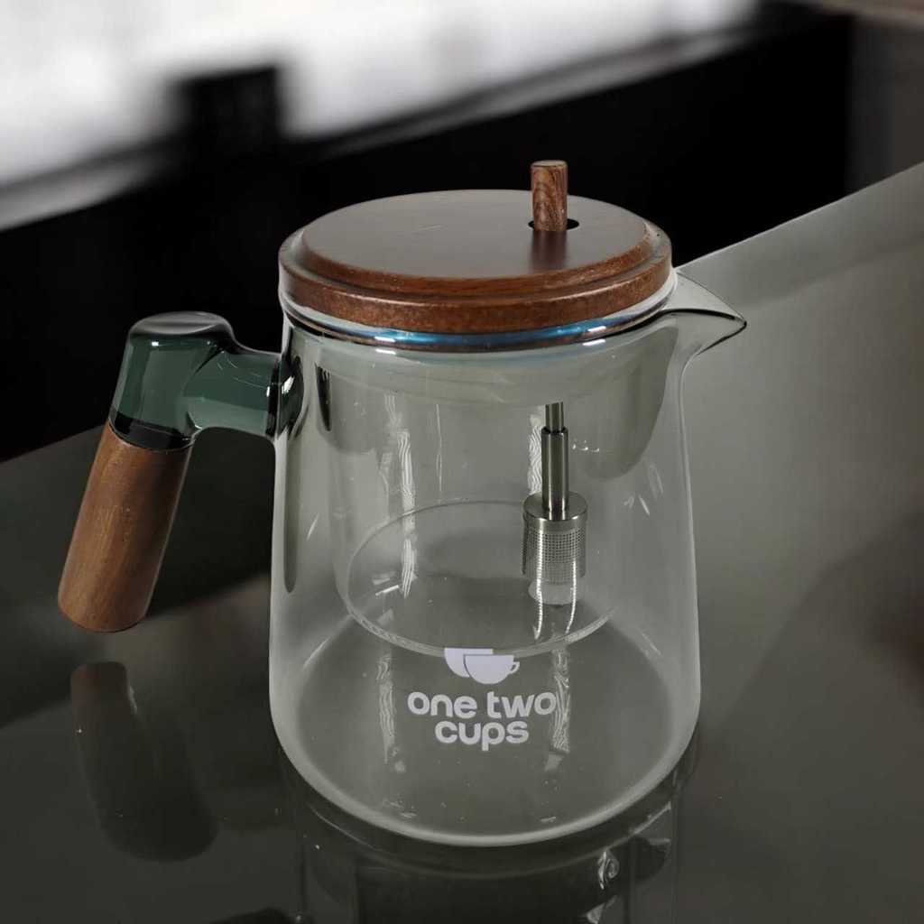 One Two Cups Teko Teh Kaca Saringan Tahan Panas Infuser Teapot 650ml - HP13 - Gambar 2