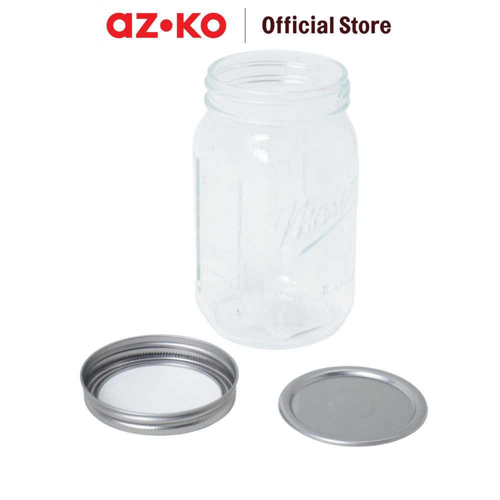 AZKO Culinart Stoples Kaca Preserving 950 ml Toples Jar Food Container Setoples Wadah Penyimpanan Kedap Udara - Gambar 2