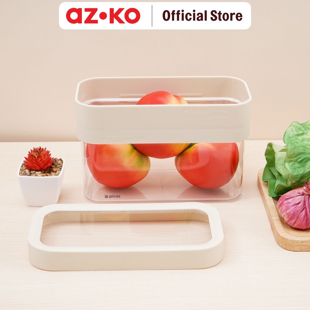 AZKO Picas Exta Stoples Plastik Transparan - Putih Toples Jar Food Container Setoples Wadah Penyimpanan Kedap Udara - Gambar 2