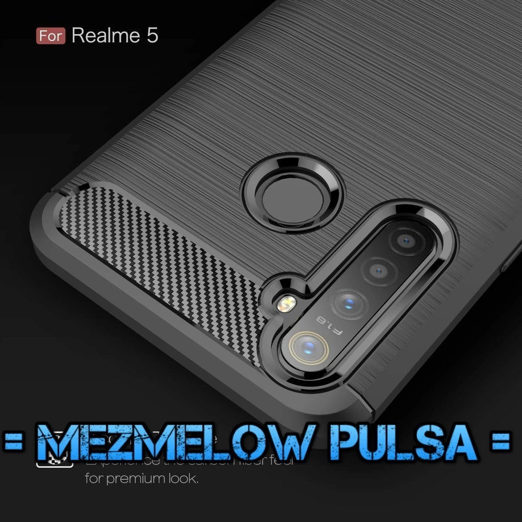Silikon Fiber Carbon Case Softcase Case REALME 5 BIASA / REALME 5I - Gambar 2