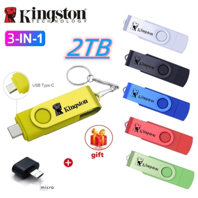 KINGSTON 2TB Flash Drive 3-in-1 OTG USB Type C/Micro Flash Drive 1TB ...