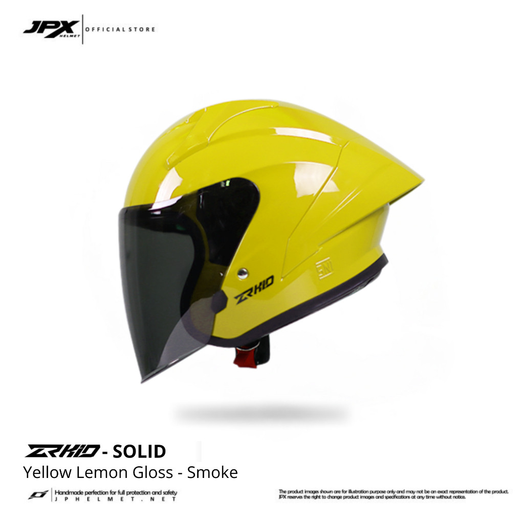 Helm Halfface JPR ZR Kidz Original Full ABS SNI - Yellow Lemon Gloss