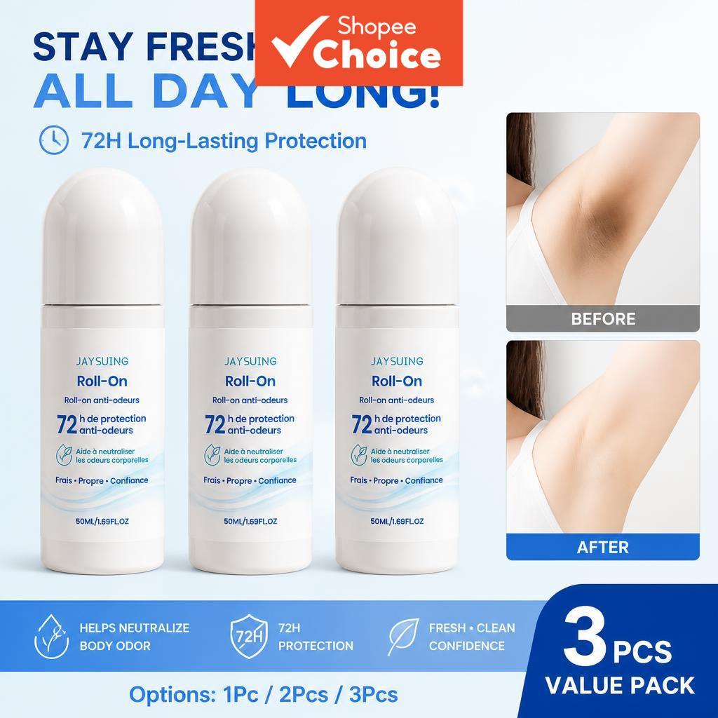 Fresh Roll-On Deodorant 50ml – Cooling Mint Scent, Gentle on Skin, All ...